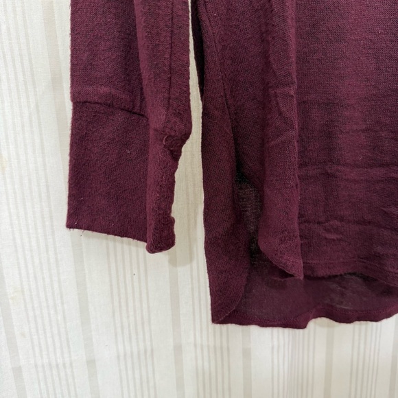 Mix by 41 Hawthorne heathered maroon tie cowl turtleneck long sleeve - Picture 3 of 5